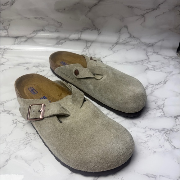 New Birkenstock Boston Taupe Suede Clogs EU Size 39 - Picture 5 of 10